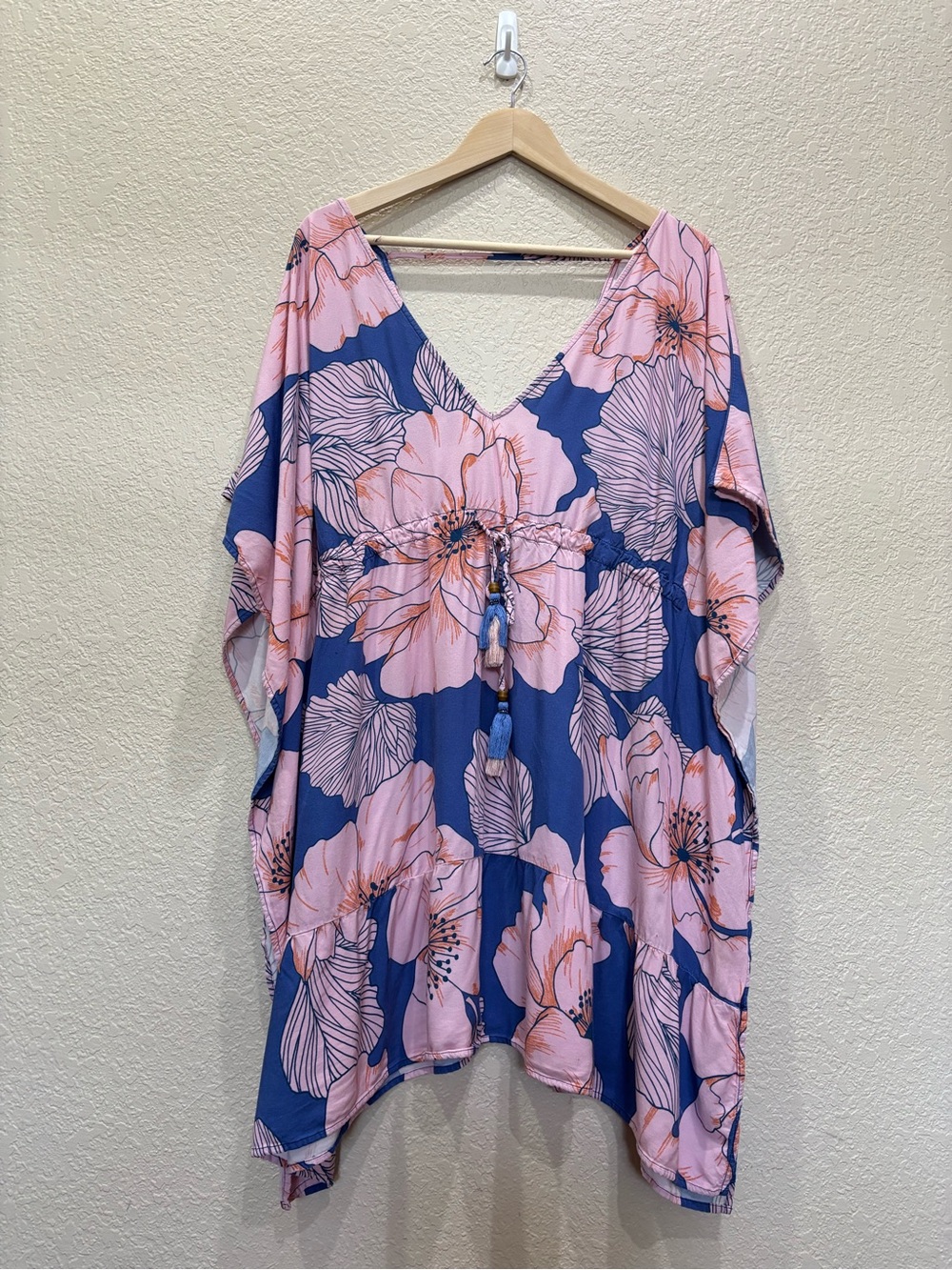 Maaji Floral Kaftan Swim Cover-Up Dress Tropical Vacation Resort Boho Beach Lg - Picture 3 of 9